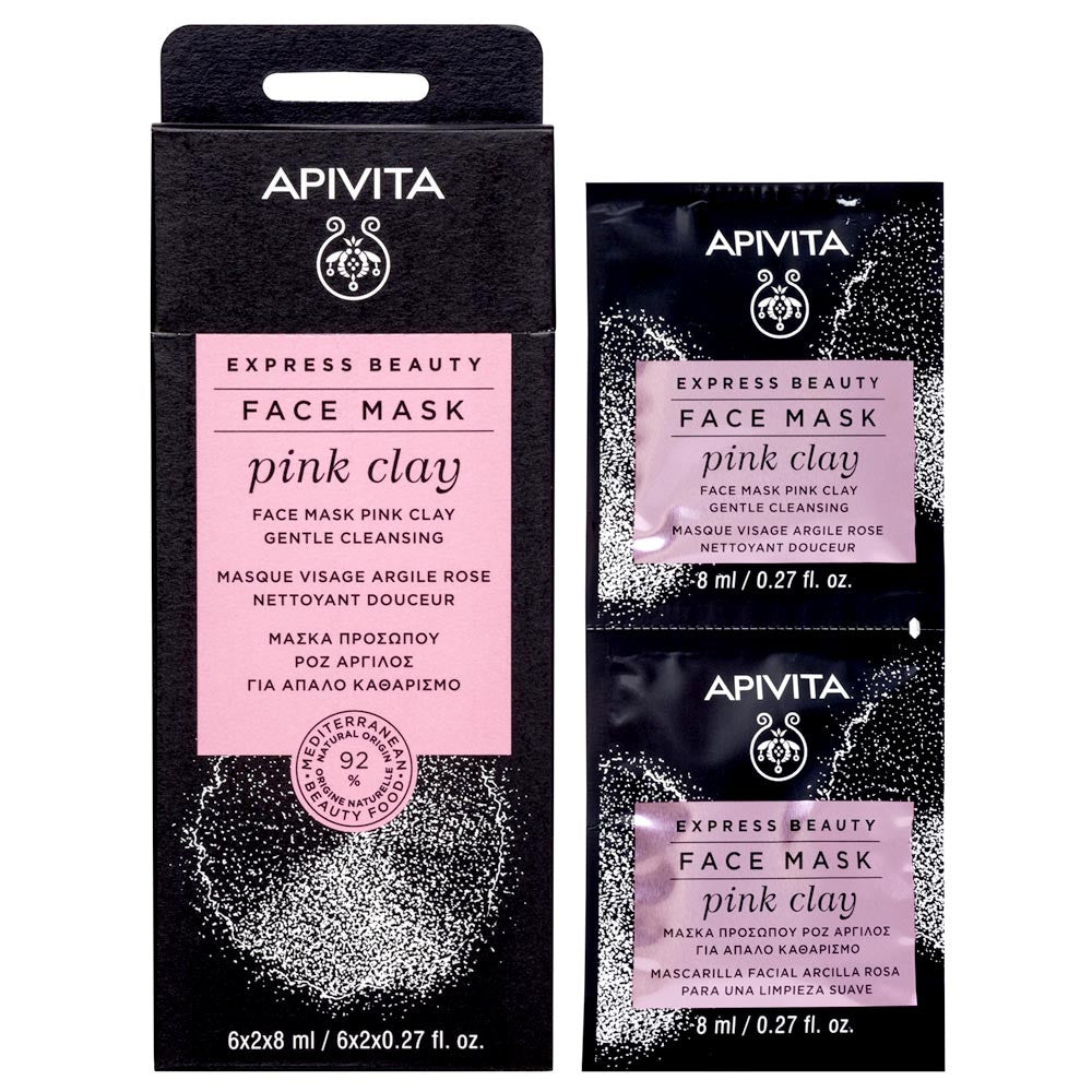 APIVITA Express Beauty Gentle Cleansing Face Mask with Pink Clay 12*8ml