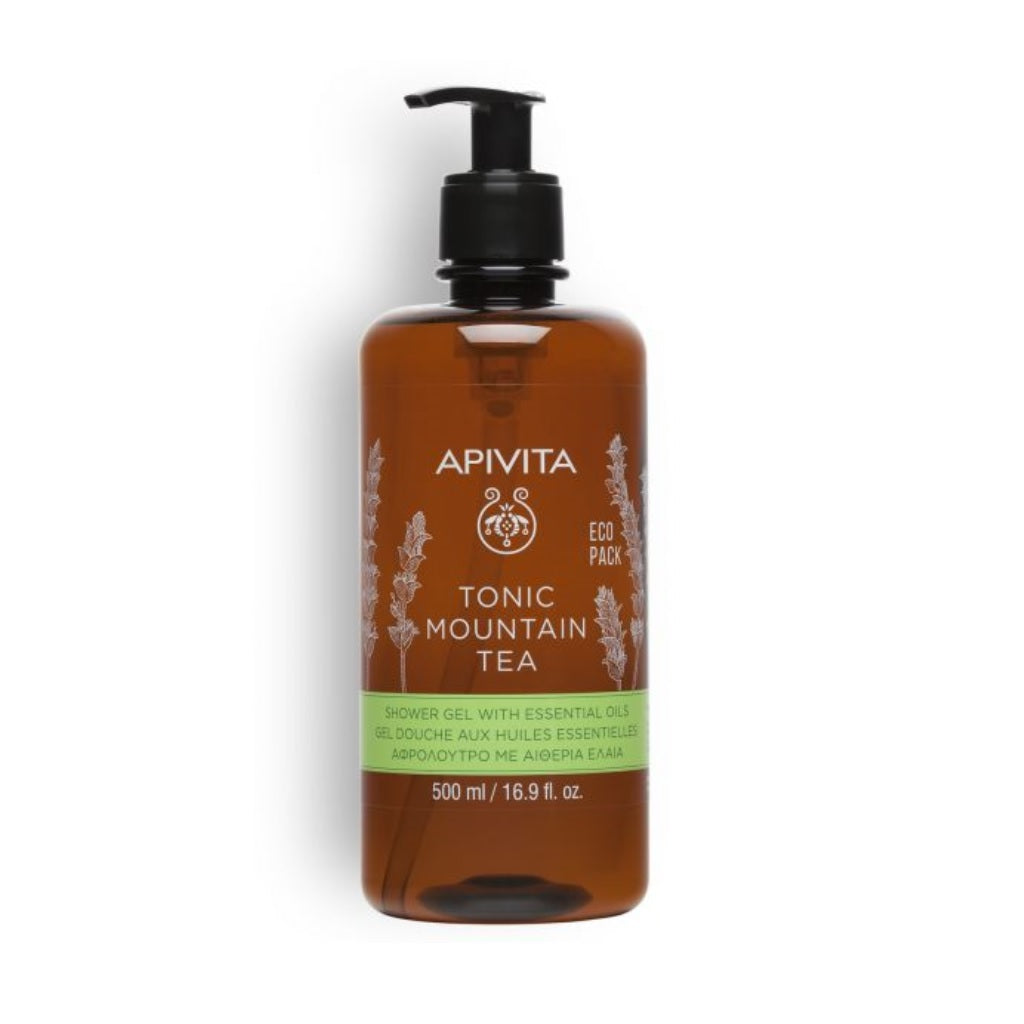 APIVITA Tonic Mountain Tea Shower Gel With Essential Oils Eco Pack 500ml