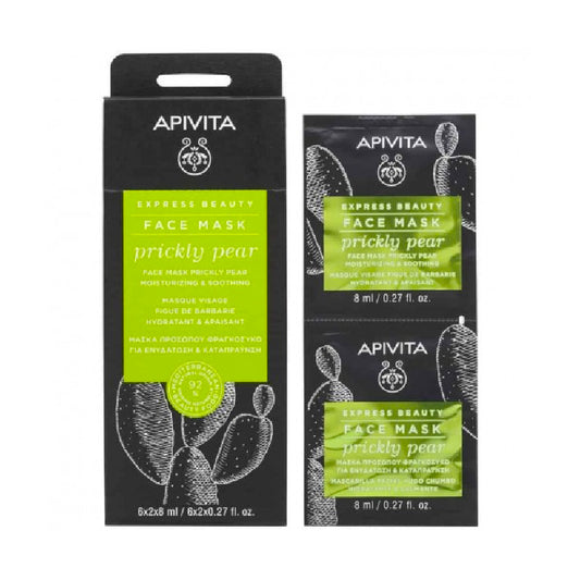 APIVITA Express Beauty Moisturizing & Soothing Face Mask - Prickly Pear 12*8ml