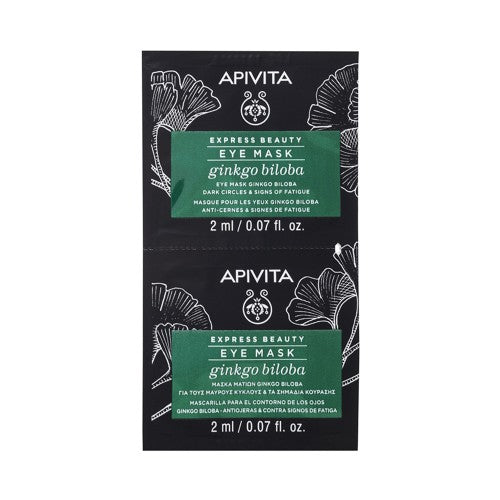 APIVITA Express Beauty Dark Circles & Signs of Fatigue Recovery Eye Mask with Ginkgo 12*2ml